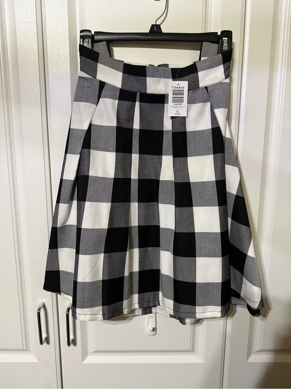 TORRID Black & White Buffalo Plaid A-Line Skirt